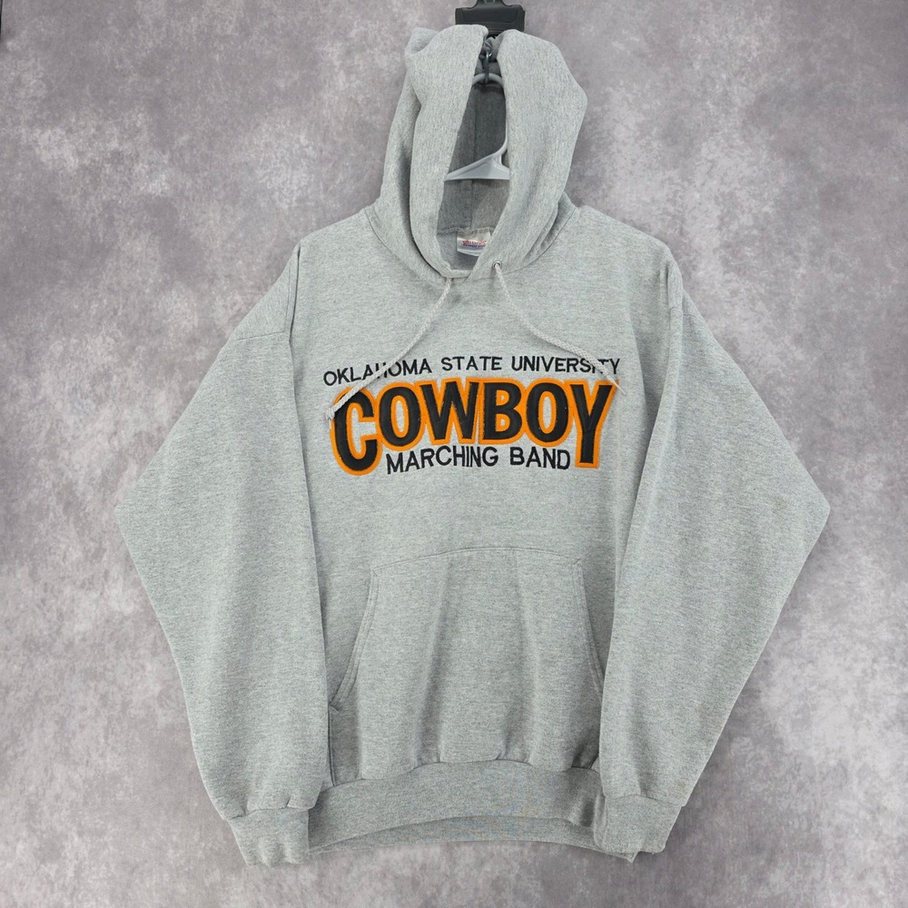 Oklahoma State University Cowboy Marching Band Hoodie Hanes Gray Large OSU